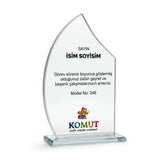 Yaprak Formlu Kavisli Kristal Plaket – Model 248
