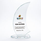 Yelken Formlu Kavisli Kristal Plaket – Model 273