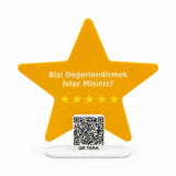 16 cm Yıldız Tasarımlı Google Yorum QR Standı – kişiye özel ana ürün görünümü