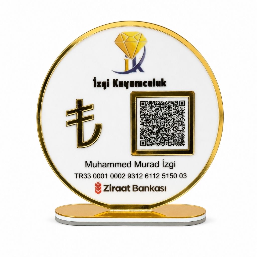 12 cm Yuvarlak Pleksi QR Kod Instagram Standı – kişiye özel ana ürün görünümü