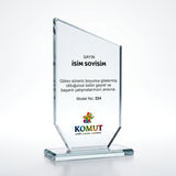 Zirve Kesimli Kalkan Formlu Kristal Plaket – Model 224