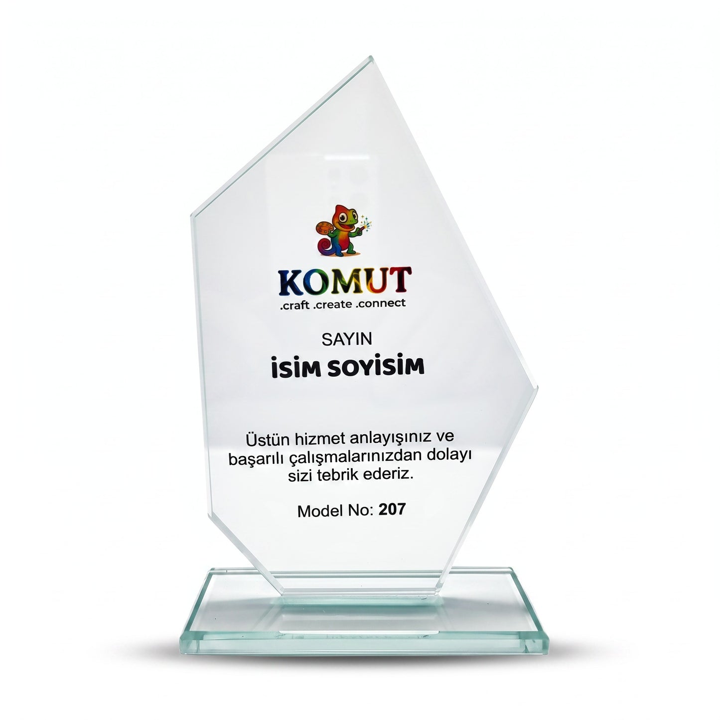 Zirve Prizma Kesimli Kristal Plaket – Model 207