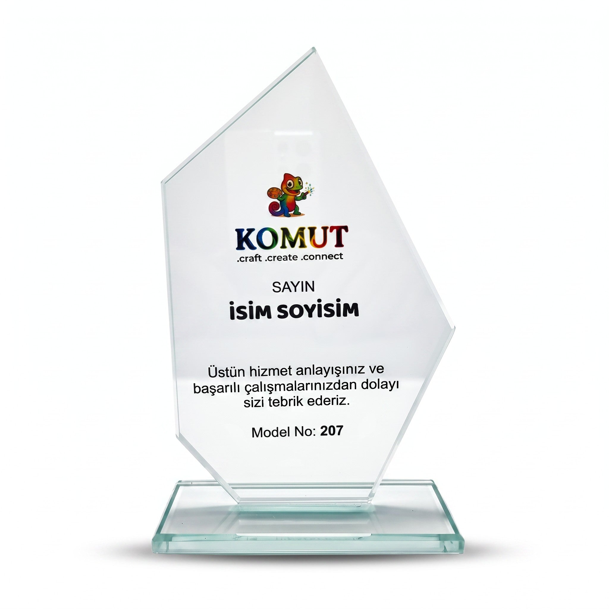 Zirve Prizma Kesimli Kristal Plaket – Model 207