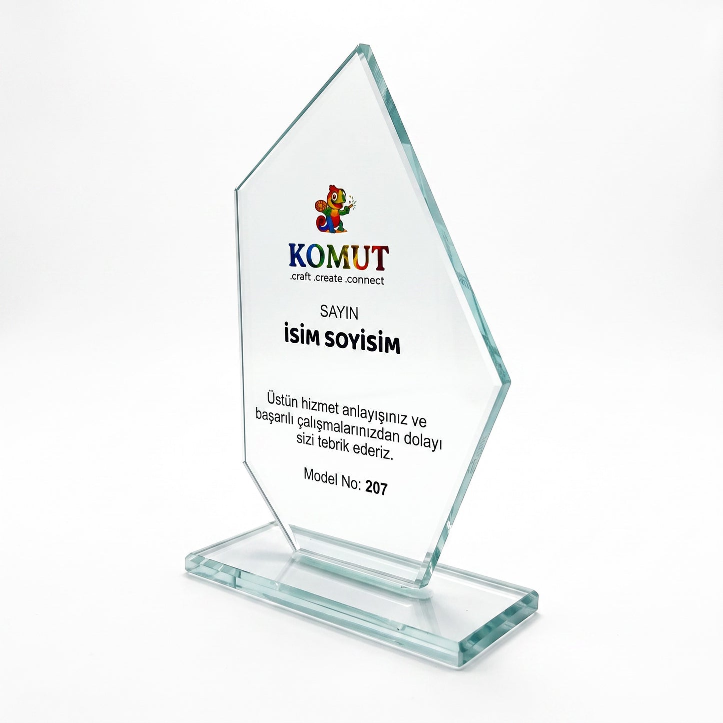 Zirve Prizma Kesimli Kristal Plaket – Model 207