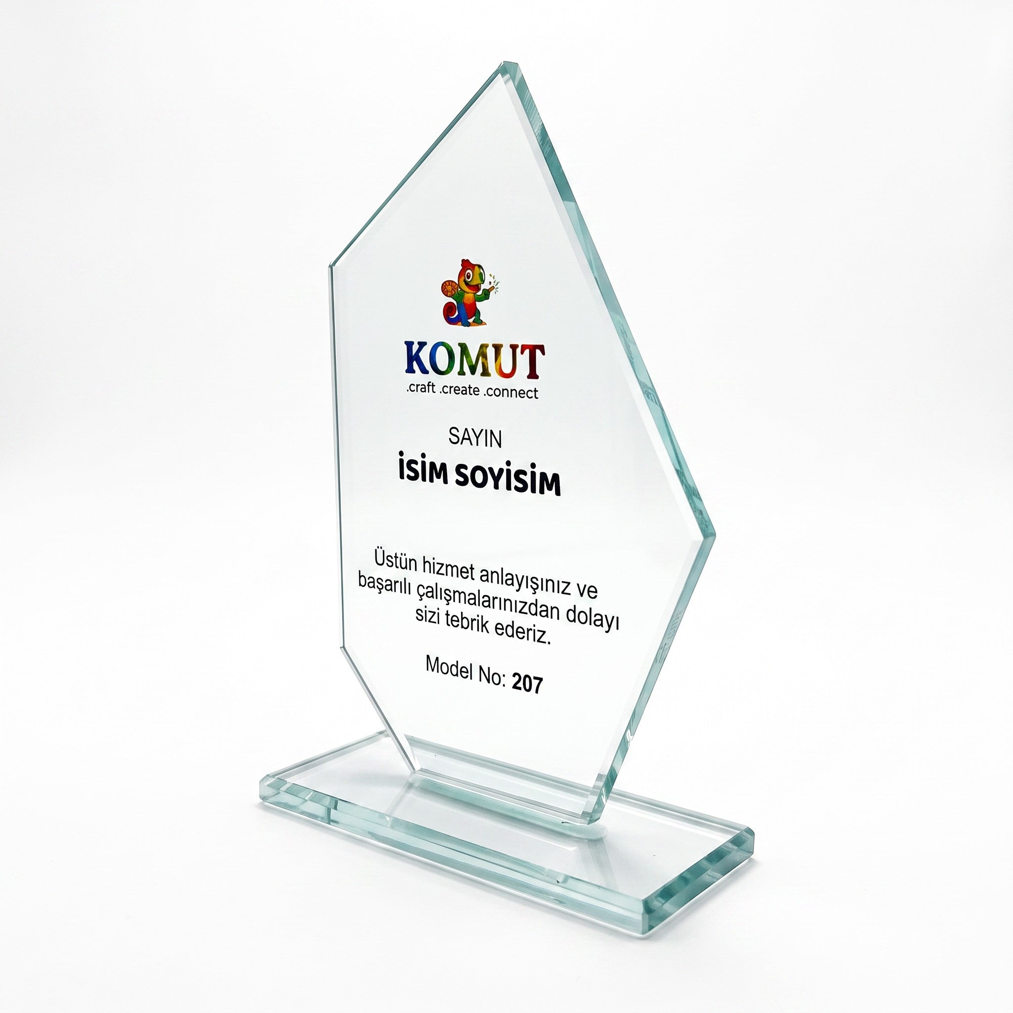Zirve Prizma Kesimli Kristal Plaket – Model 207