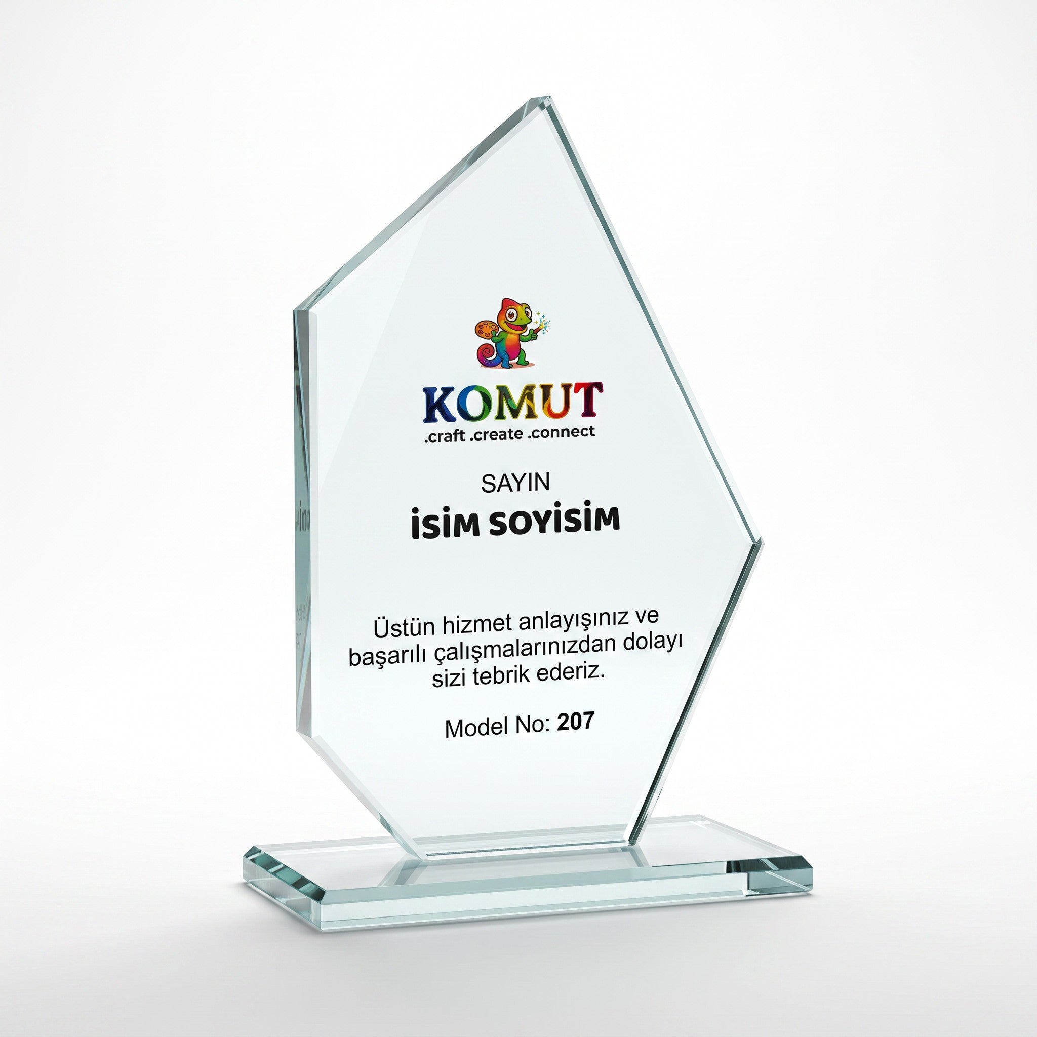Zirve Prizma Kesimli Kristal Plaket – Model 207