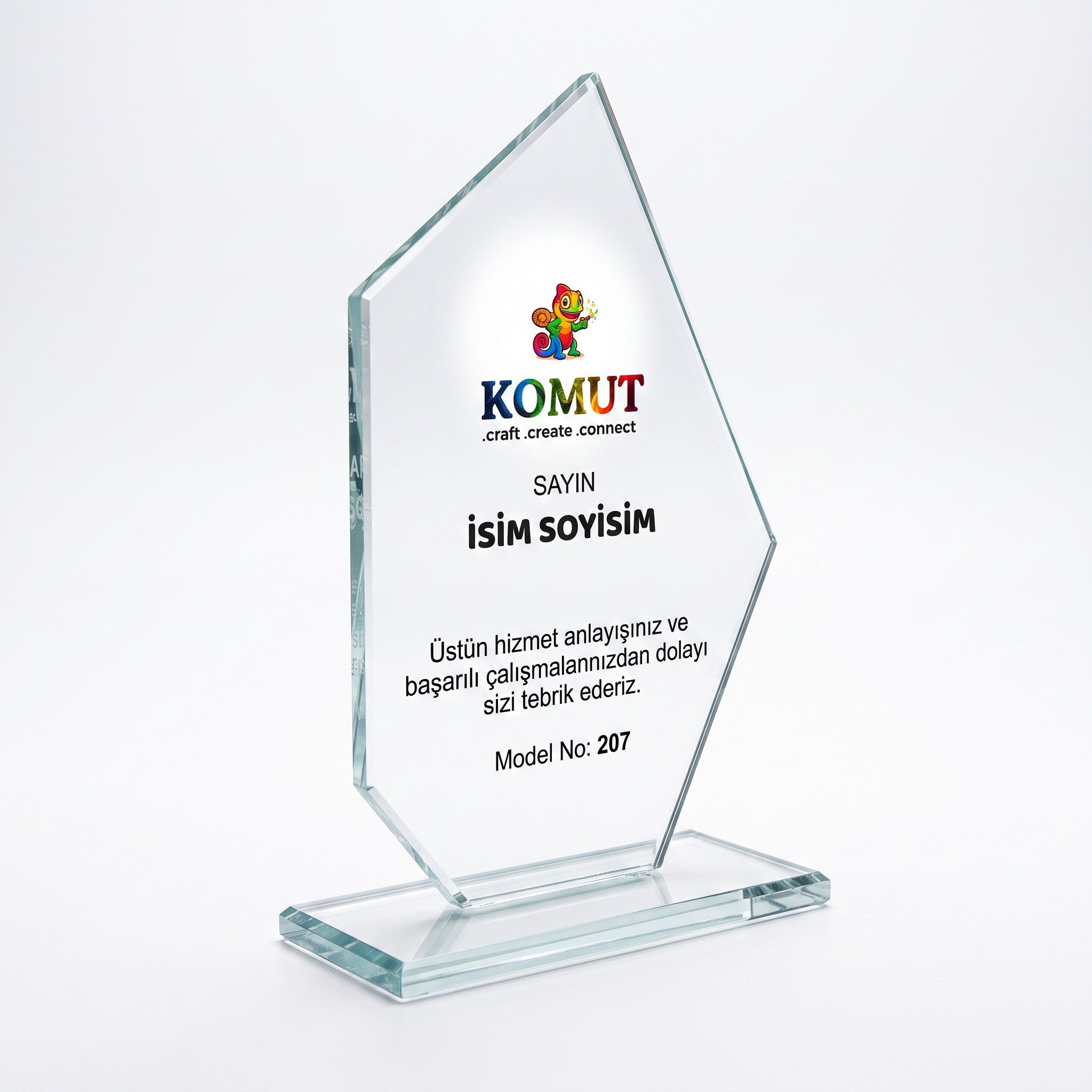 Zirve Prizma Kesimli Kristal Plaket – Model 207