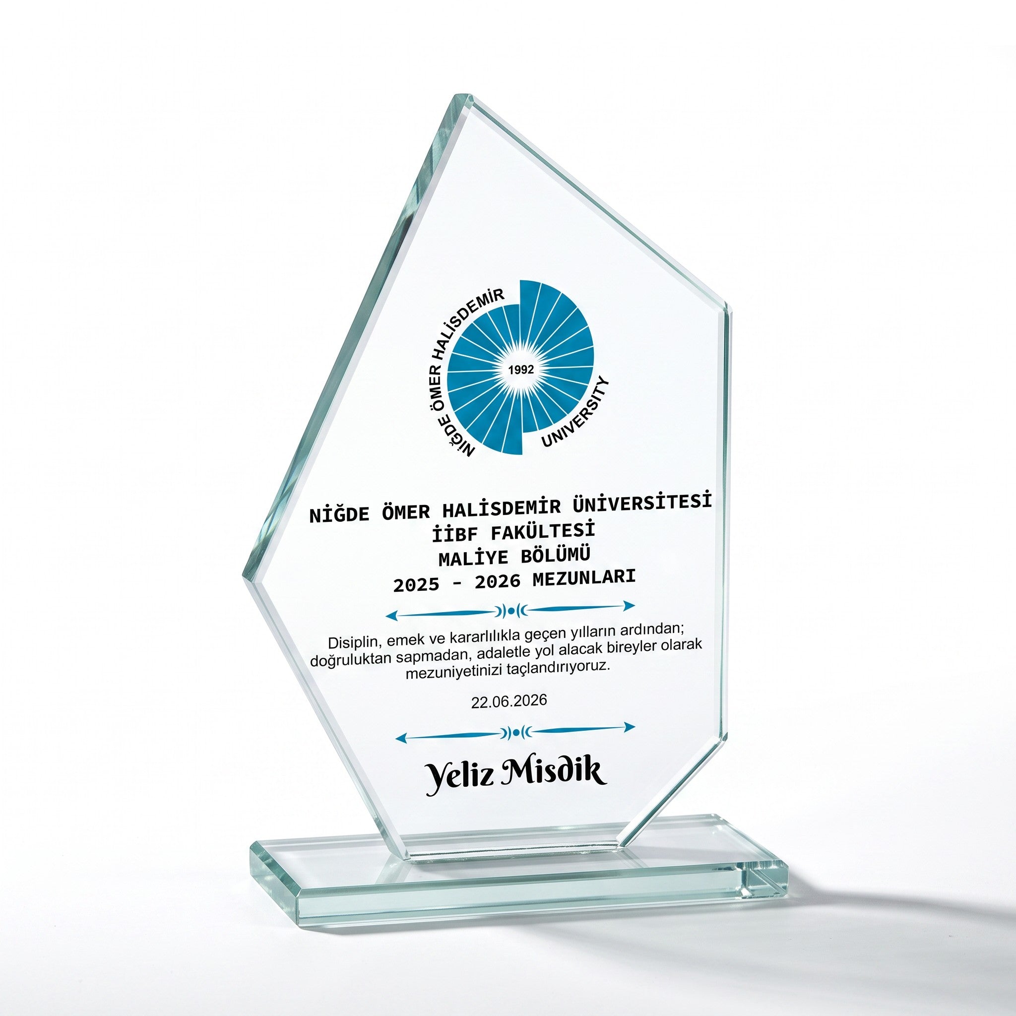 Zirve Prizma Kesimli Kristal Plaket – Model 207