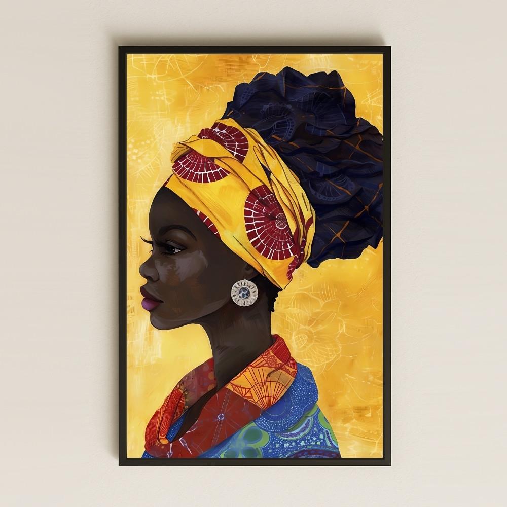 Afrika Kültürel Profil Portresi Şeffaf Pleksi Tablo