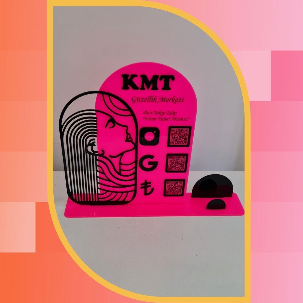 Artline Neon Pembe 3'lü QR Kod ve Bilgilendirme Standı - 30x28 cm