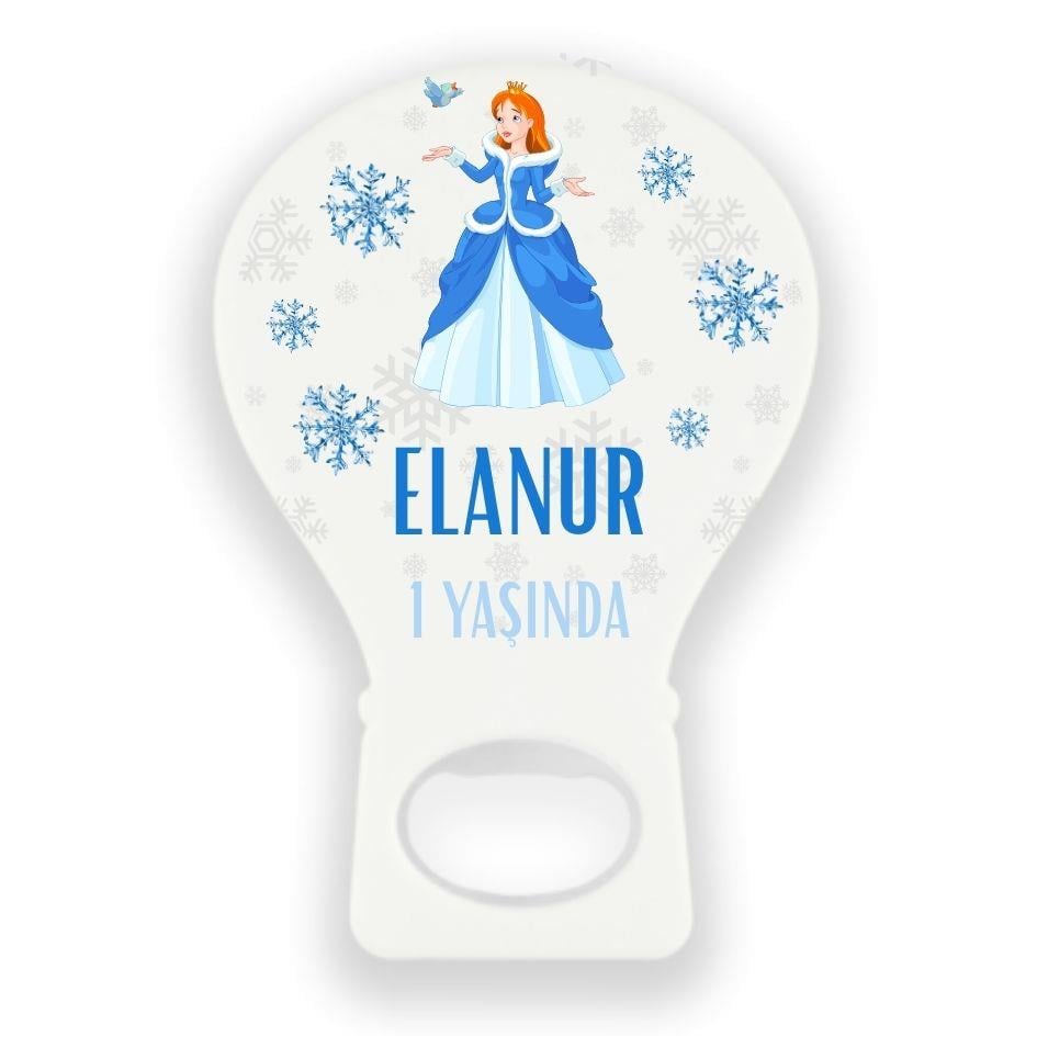 Balon Şeklinde Prenses Temalı Kişiye Özel Magnet – Elanur 1 Yaşında