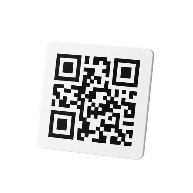 Beyaz Zeminli Kare QR Menü Kartı - 5X5 Cm Pleksi
