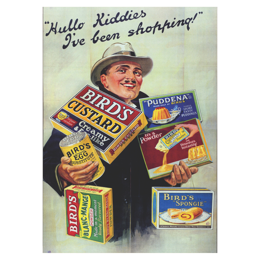 Bird's Retro Alışveriş Posteri | Ahşap Vintage Duvar Tablosu