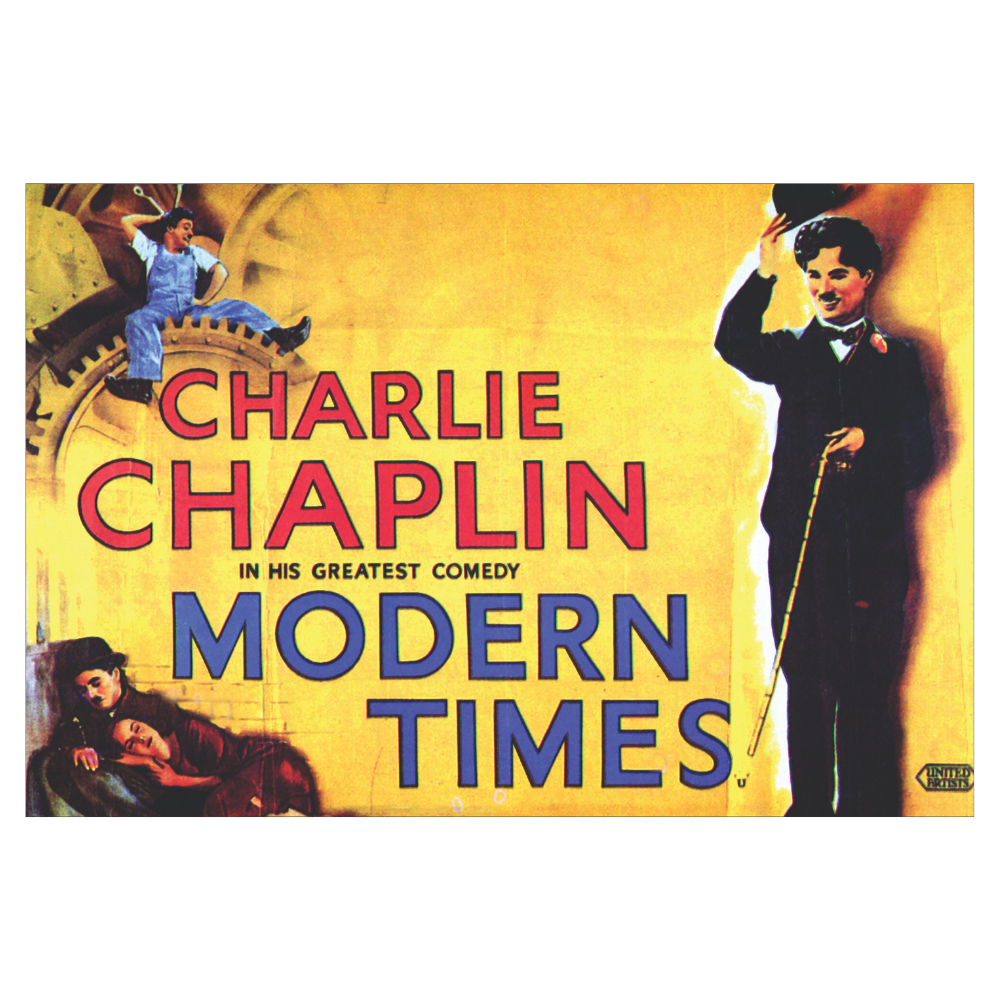 Charlie Chaplin Modern Times Film Afişi Retro MDF Tablo