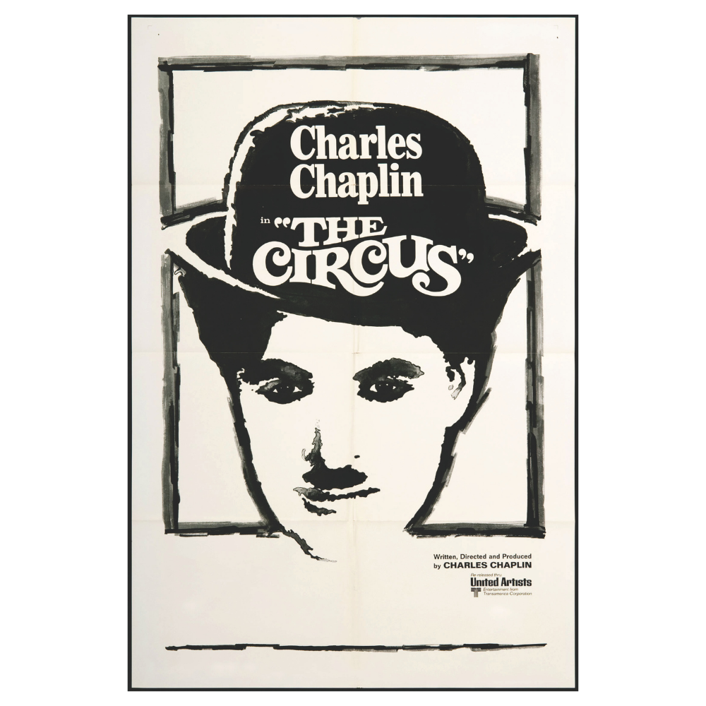 Charlie Chaplin “The Circus” Siyah Beyaz Retro Afiş MDF Tablo