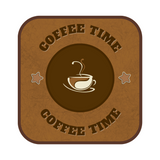 Coffee Time Desenli 6'lı Ahşap Bardak Altlığı