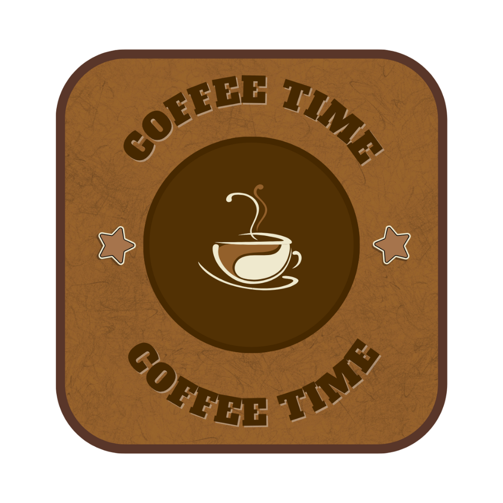 Coffee Time Desenli 6'lı Ahşap Bardak Altlığı