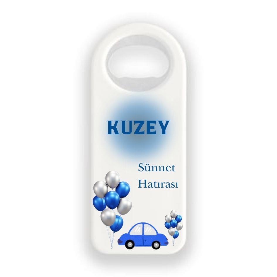 Dik Magnet – Kuzey Sünnet Hatırası Açacak Magnet – Mavi Balon ve Araba Temalı