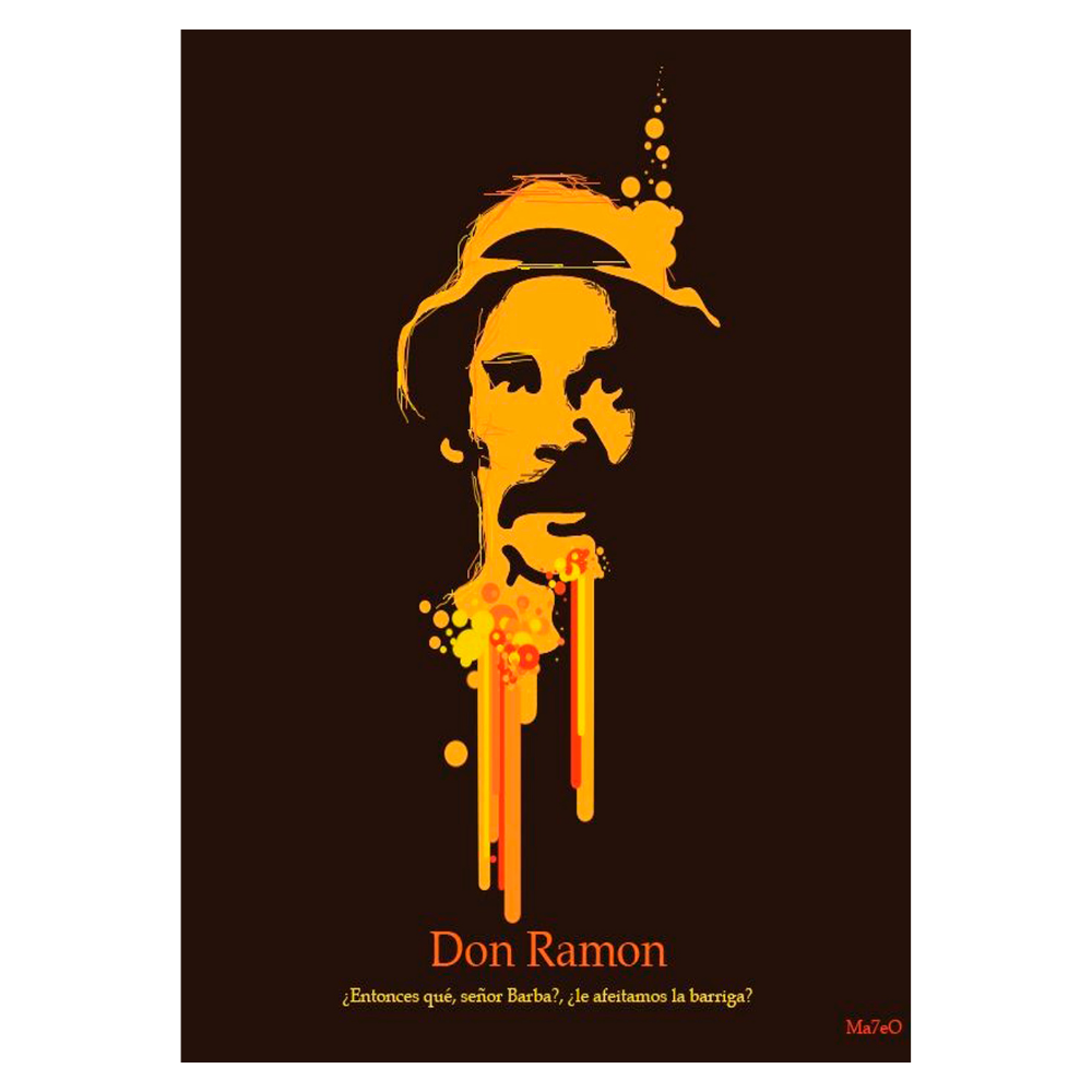 Don Ramon Liquid Art Tarzı Komik Replikli Retro MDF Tablo