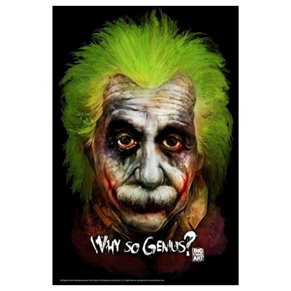 Einstein Joker Karakterli “Why So Genius?” Retro MDF Duvar Tablosu