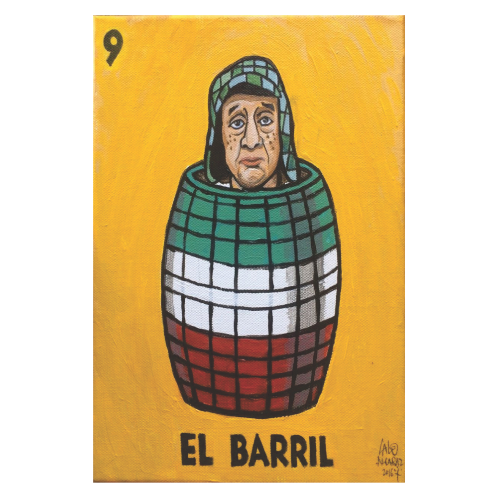 El Barril Lotería Stil El Chavo Retro MDF Tablo Tasarımı