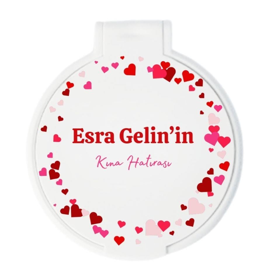 Esra Gelin'in Kalpli Kına Hatırası Yuvarlak Ayna