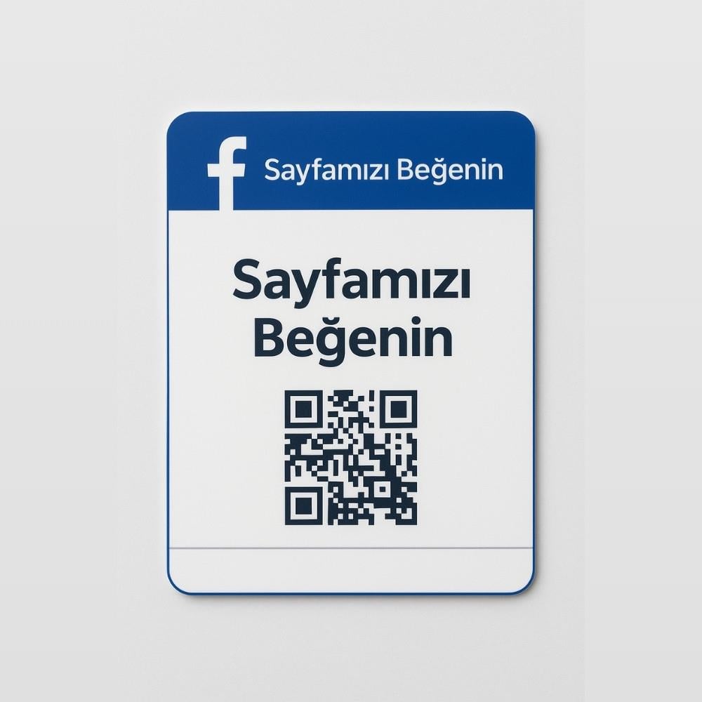 Facebook Gönderi Tasarımlı Takip Kartı - QR Kodlu
