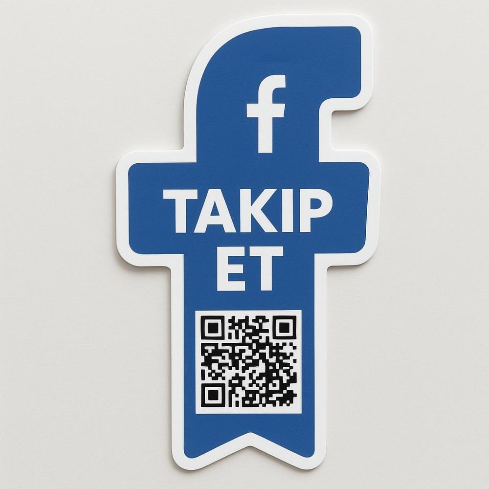 Facebook Harfi Şeklinde Takip Kartı - Özel Tasarım