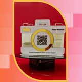 Fotoğrafçı Özel Kamera Formlu Google Yorum QR Kod Standı - Gold Aynalı