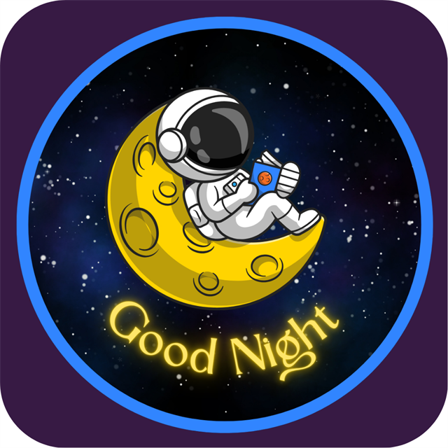 Good Night Astronot Temalı 6'lı Ahşap Bardak Altlığı