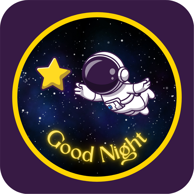 Good Night Astronot Temalı 6'lı Ahşap Bardak Altlığı
