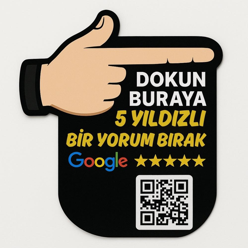 Google Yorum Kartı - El Şekilli Mizahi Tasarım