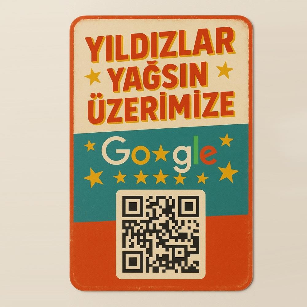 Google Yorum Kartı - Retro Tarzda Özel Tasarım