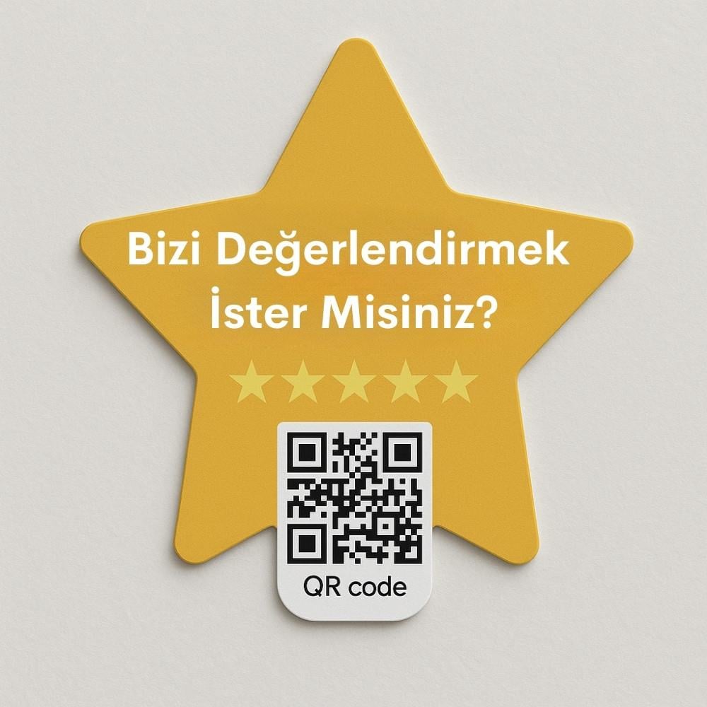 Google Yorum Kartı - Yıldız Şekilli 20X20 Cm