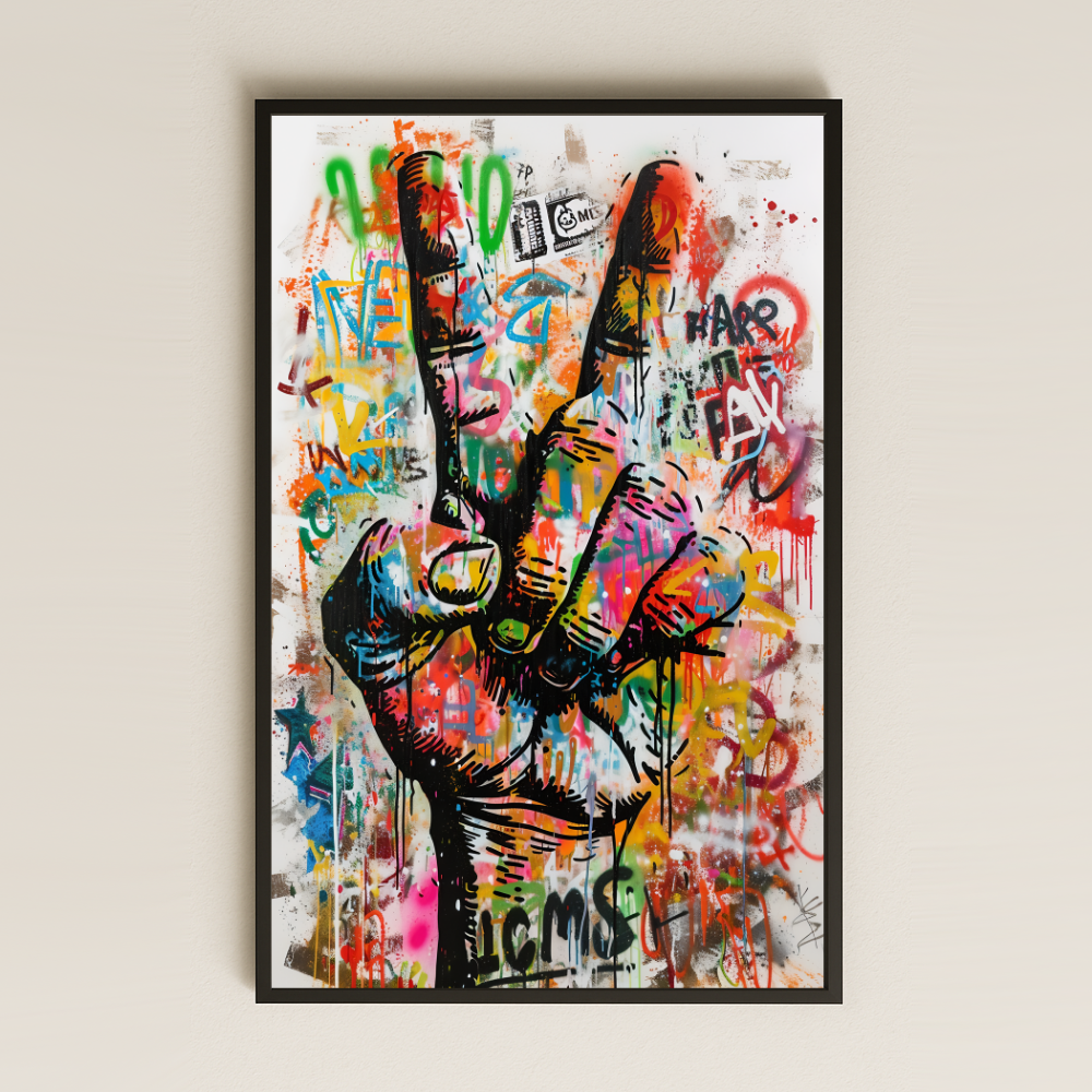 Graffiti Barış Eli Tasarımlı Pleksi Tablo