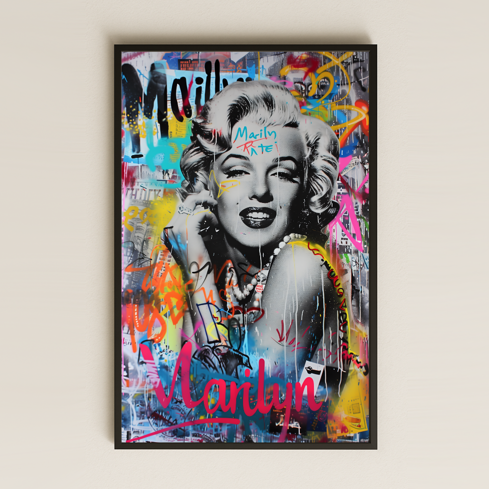 Graffiti Marilyn Monroe Temalı Renkli Modern Pleksi Tablo