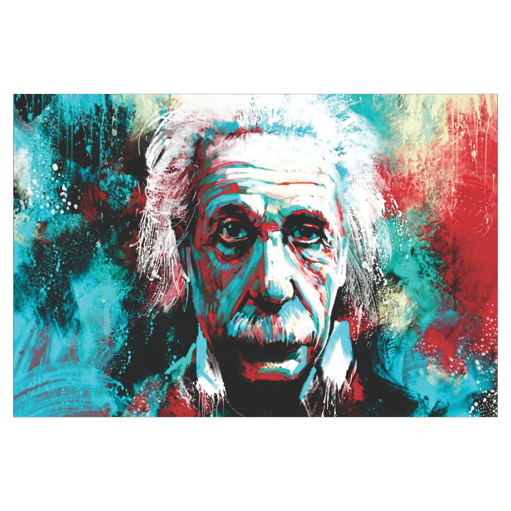 Graffiti Stil Renkli Einstein Retro MDF Duvar Tablosu