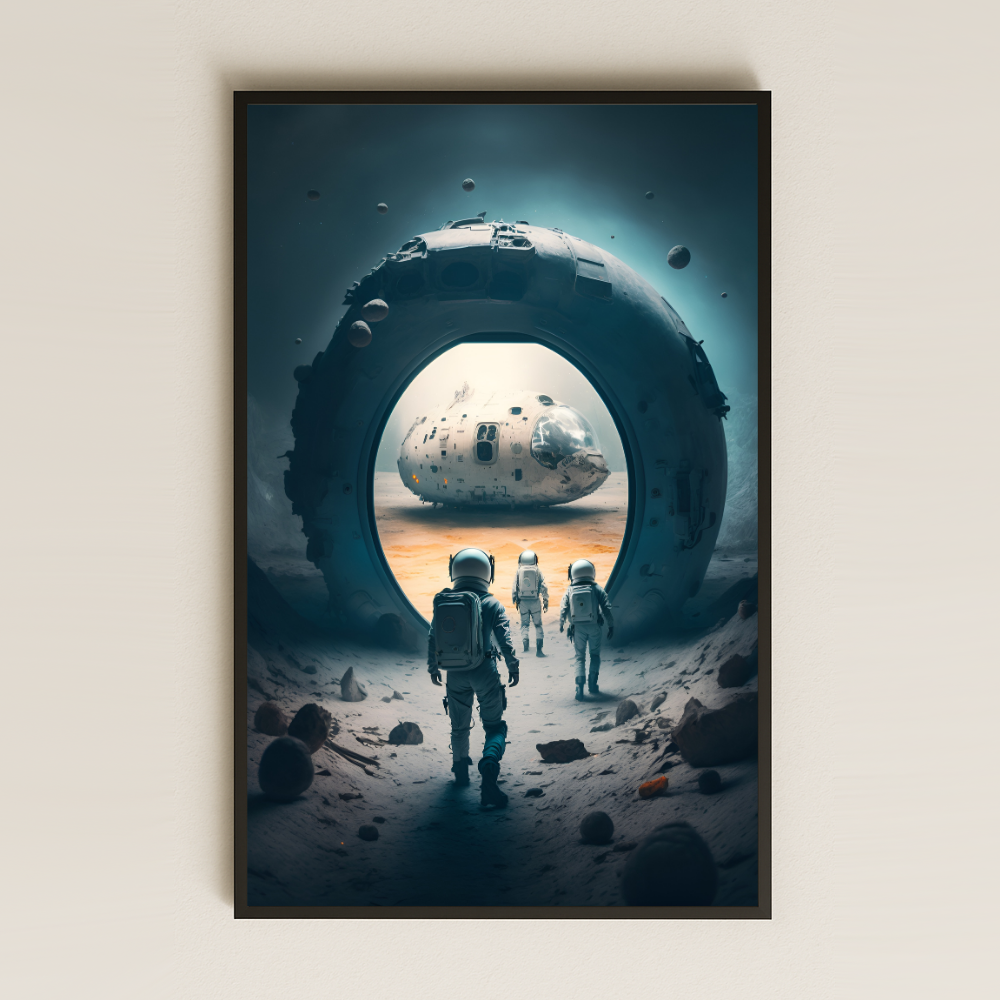 Halka Yapı ve Uzay Üssü Temalı Astronot Pleksi Tablo - Bilimkurgu Sahnesi Dekoru