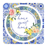 Home Sweet Home Desenli 6'lı Ahşap Bardak Altlığı