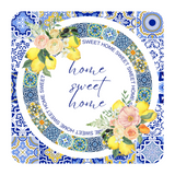 Home Sweet Home Desenli 6'lı Ahşap Bardak Altlığı