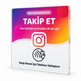 Instagram NFC Takip Kartı 10×10 cm – Yapışkanlı Pleksi