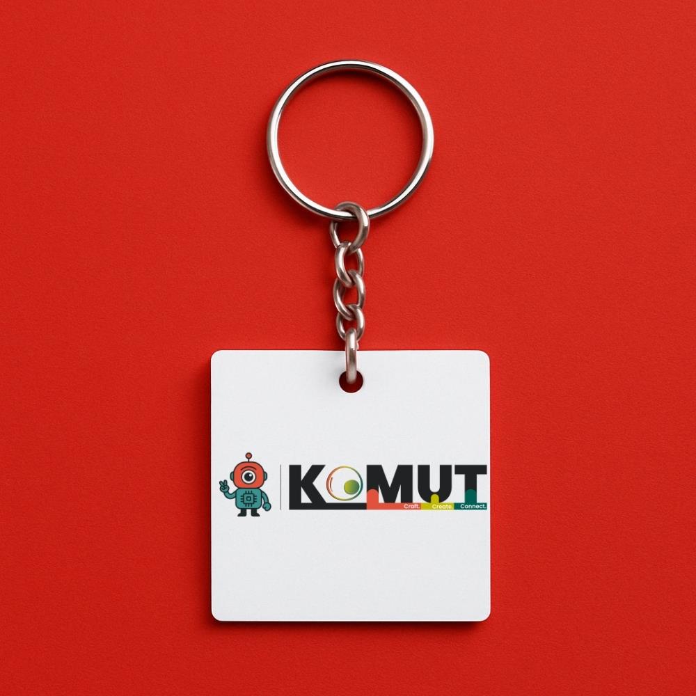 Kişiye Özel Kare PVC Anahtarlık - UV Baskılı, 45x45mm