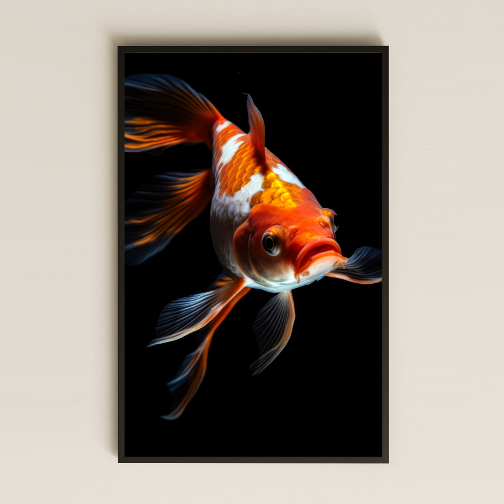 Koi Balığı Temalı Minimal Şeffaf Pleksi Tablo