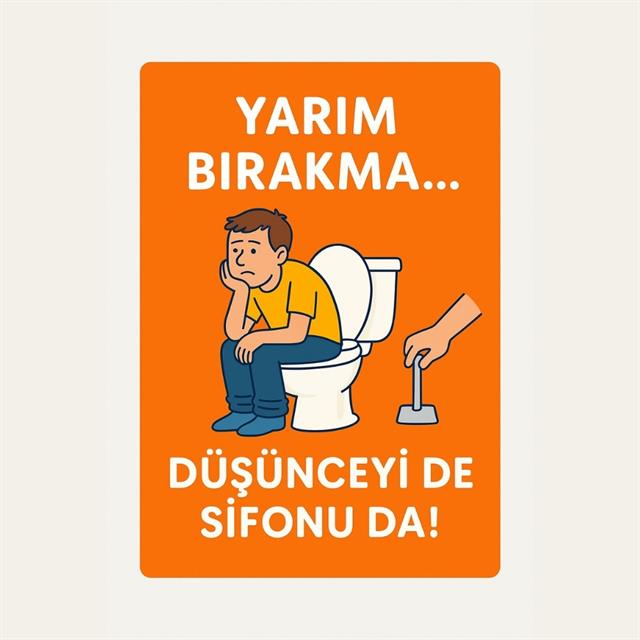 Komik Tuvalet Levhası - Sifonu da Düşünceyi de Tamamla