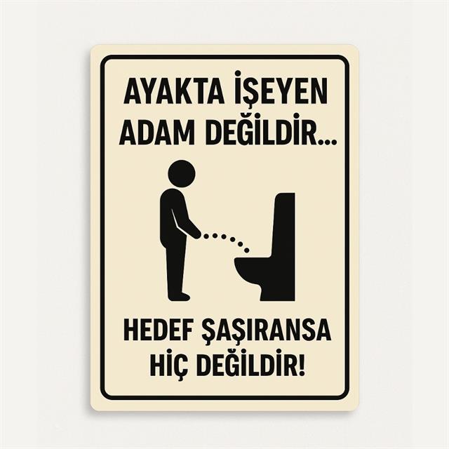 Komik WC Yazısı - Hedefi Şaşırma Uyarısı
