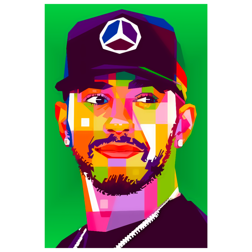 Lewis Hamilton WPAP Stil Retro Ahşap Tablo