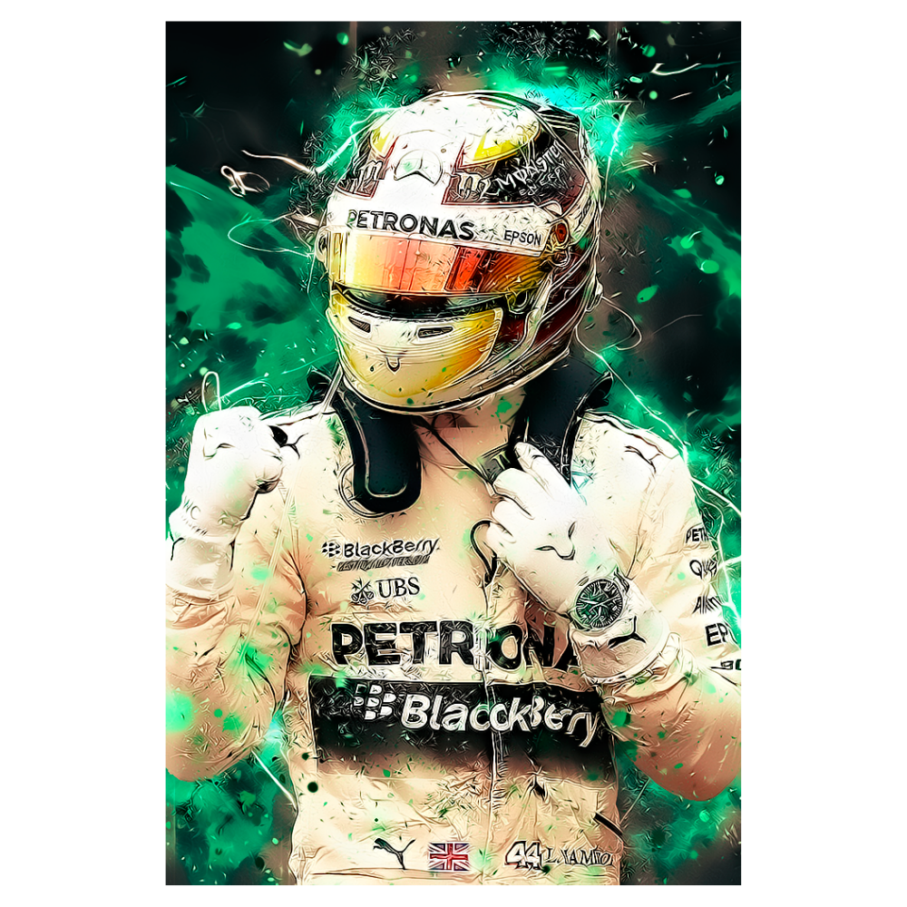 Lewis Hamilton Zafer Anı Retro Ahşap Tablo
