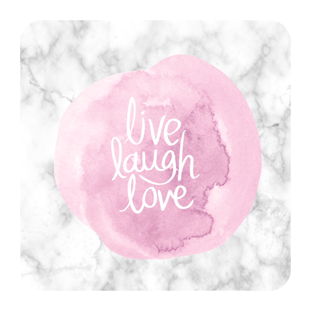 Live Laugh Love Desenli 6'lı Ahşap Bardak Altlığı