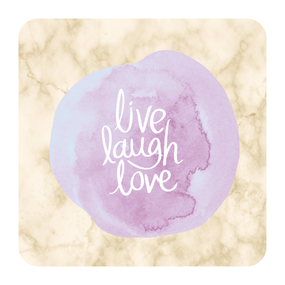 Live Laugh Love Desenli 6'lı Ahşap Bardak Altlığı