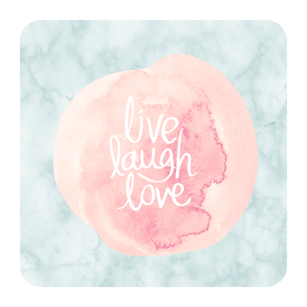 Live Laugh Love Desenli 6'lı Ahşap Bardak Altlığı